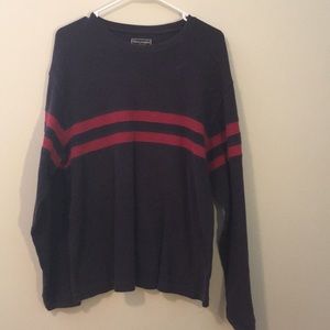Vintage Abercrombie and Fitch Navy and Red Sweater